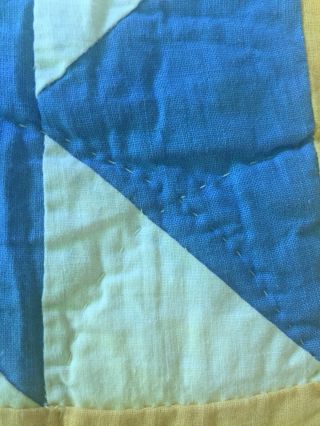 Vtg Hand Stitched Handmade Cotton Quilt 74” X 79” 7