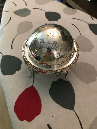 Silver Plated On Brass Butter Dish Or Bar Condiment Holder