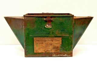 Rare Submarine Minnow Bucket Orig.  Paint & Label,  Pat.  Jan.  1924 Wellston Metal