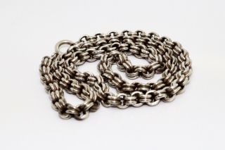 A Fine Antique Victorian Sterling Silver 925 Collar Chain Necklace 13217