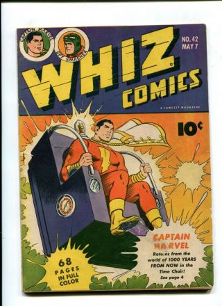 Whiz Comics 42 Fn 6.  0 Vintage Fawcett Captain Marvel Shazam Golden Age 10c