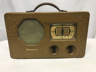 Vintage 1938 Westinghouse Portable Tube Radio With Bluetooth Input