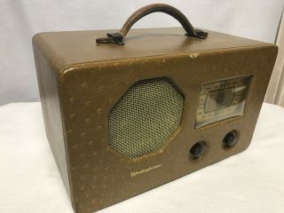 Vintage 1938 Westinghouse Portable Tube Radio With Bluetooth Input 4