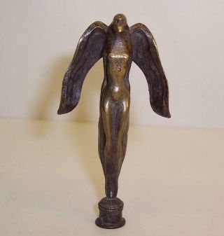 RARE Vintage BRONZE Brass EROTIC Female FALLEN ANGEL Satanic PIPE TAMPER Skull 5
