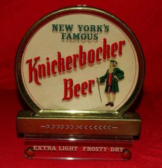 Vtg Knickerbocker Beer Light Up Register Topper Store Display Sign Advertising