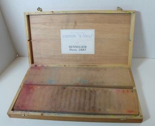 50 Piece Vintage Sennelier Soft Pastels Wood Box Set a l ' ecu Paris 1887 3