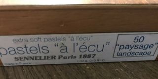 50 Piece Vintage Sennelier Soft Pastels Wood Box Set a l ' ecu Paris 1887 6