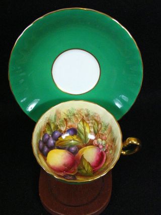 Vintage Aynsley " Orchard Fruit " Teacup & Saucer Pattern 1024
