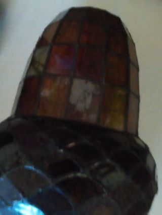 vintage stained glass acorn hanging light shade 2