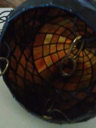 vintage stained glass acorn hanging light shade 3