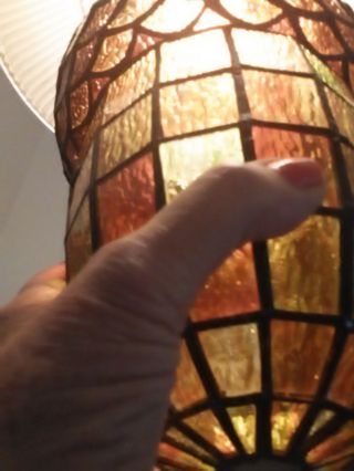 vintage stained glass acorn hanging light shade 6