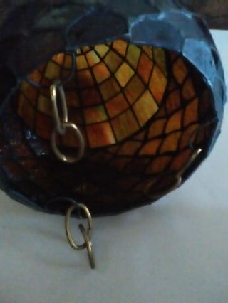 vintage stained glass acorn hanging light shade 7