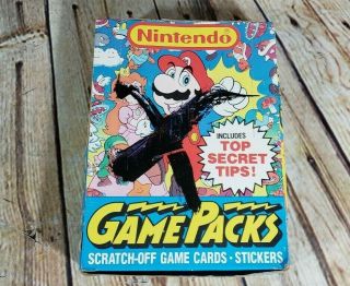 1989 Nintendo Game Packs Full Vintage 48 Wax Pack Card Box Scratch Off Sticker