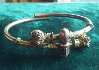 Antique Victorian Etruscan Style Gold Filled Petite Bypass Bracelet Cir 1882.