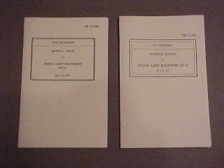 Reprints Of Both Tm 11 - 392 Manuals For Se - 11/m - 227 Signal Lamps (1943 - Dated)