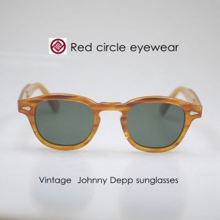Retro Vintage Depp Polarized Sunglasses Mens Blonde Glasses G15 Green Lenses