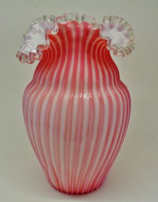 Large Vintage Hand Blown Art Glass Vase Maker Unknown Victorian