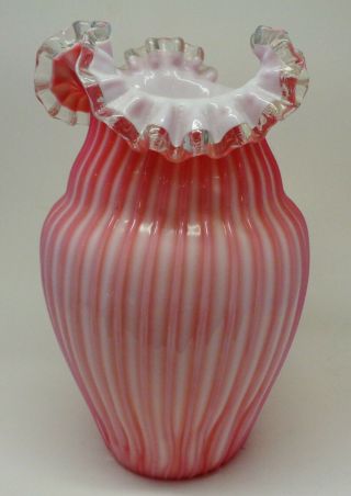 Large Vintage Hand Blown Art Glass Vase Maker Unknown Victorian 2