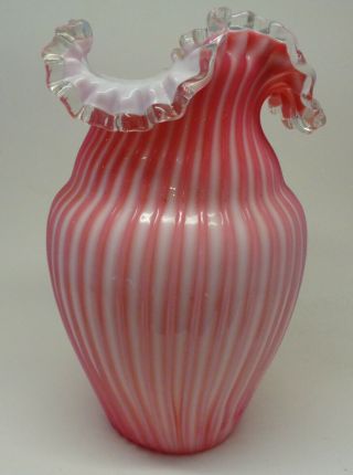 Large Vintage Hand Blown Art Glass Vase Maker Unknown Victorian 3