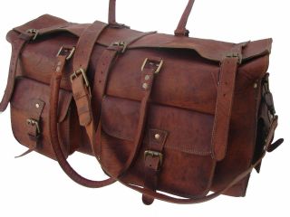 Vintage Bag Artist Leather Duffle Men Travel Gym Luggage S Weekend Overnight