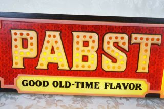 Vintage Pabst Blue Ribbon Beer Good Old Time Flavor Light Up Bar Beer Sign 2