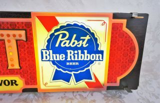 Vintage Pabst Blue Ribbon Beer Good Old Time Flavor Light Up Bar Beer Sign 3
