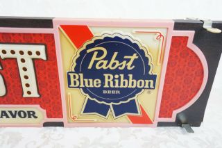 Vintage Pabst Blue Ribbon Beer Good Old Time Flavor Light Up Bar Beer Sign 7