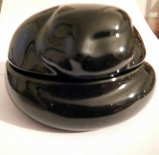 Tiffany & Co.  Sleeping Black Cat Ceramic Jewelry Trinket Box Vintage 1977 4