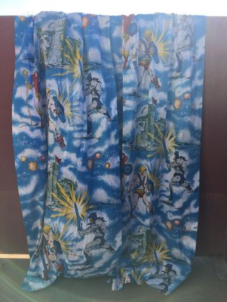 Vintage 1983 He - Man Masters Of The Universe Motu Curtains Drapes 2 Panels