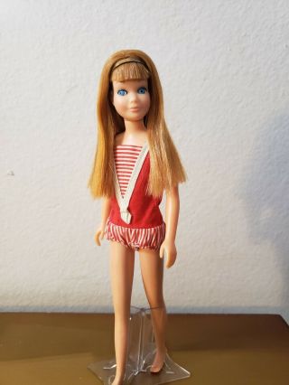 Rare 1971 Vintage Re - Issue Pink Skin Straight Leg Skipper Doll 3 Day