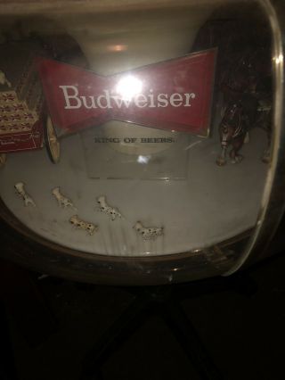 Vintage 1969 Budweiser Clydesdale Parade Carousel Light Motion Beer Sign 6