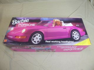 Vintage 1992 Barbie Porsche 911 Cabriolet Pink Car 1084 - Brand