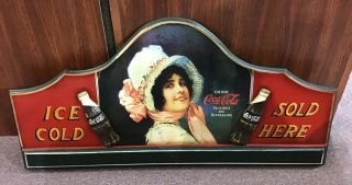 Large 3 D Vintage Coca Cola Wood Retro Sign Classic Pub Bar Sign 32”x16”x1 1/2”