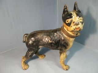 Vintage Cast Iron Hubley Boston Terrier Dog Doorstop All