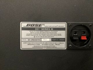 Vintage Bose 301 Series III - Direct - Reflecting Bookshelf Speakers - Black 4