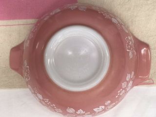 Vintage Pyrex Pink Gooseberry Cinderella Bowl Set With Matching Dish Towel 7