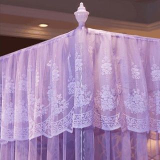 Princess 4 Corners Bed Curtain Canopy Nets Mosquito Netting No/With Frame (Post) 4