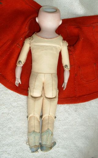 Antique Bisque head Leather body OUR PET Doll from Germany 275 w/ red wool coat 4