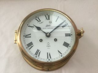 Vintage Schatz Royal Mariner 7 Jewels Brass Ships Clock