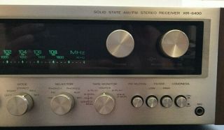 Kenwood KR - 6400 Solid State AM/FM Stereo Receiver VINTAGE 4