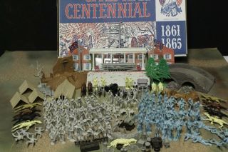 Marx Vintage " Centennial Blue & Gray " Play Set 1962s Sears " Happy Time "