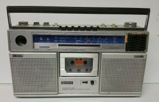 Vintage Portable Sony Boom Box Cfs - 61s Radio Stereo Cassette Tape