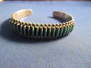 Vintage Sterling Silver Native American Zuni H.  Bowekaty Turquoise Cuff Bracelet
