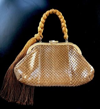 Gucci Gold Snake Rare Evening Clutch Purse Handbag Wallet 100 Auth Limited Edit
