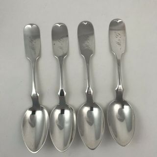 Antique Sigler Bros.  Sterling Silver Spoon Set Of Four 83 Grams 925