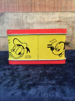 1954 Vintage MICKEY MOUSE metal LUNCH BOX - - Walt Disney Productions,  Adco 4