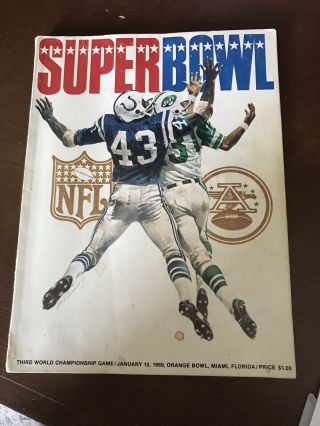 1969 Jets Bowl Program Vintage Authentic