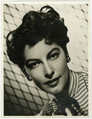 Hollywood Regency Glamour Girl Ava Gardner Vintage 1950s Large Format Photograph