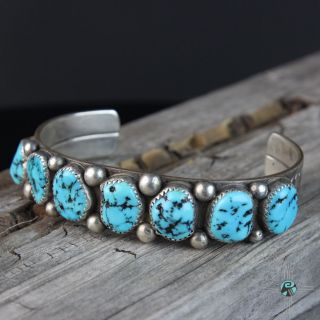 Vintage Turquoise Cuff Sterling Silver.  925 Bracelet Native American Jewelry Usa