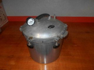 All American Pressure Canner Cooker 921 Heavy Aluminum 21 - 1/2 Qt Vintage Gauge